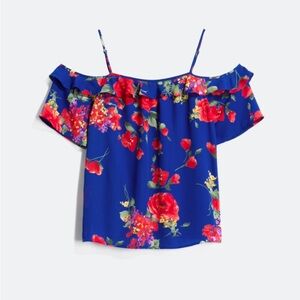 Skies Are Blue Floral Ruffle Blouse